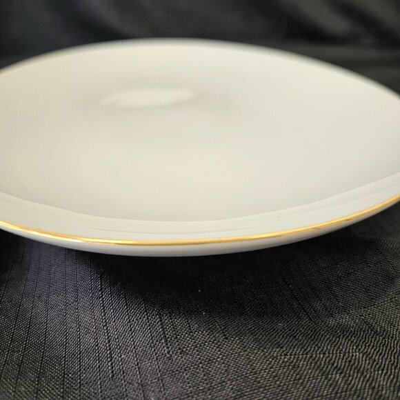 90s German Rosenthal Serving Platter Oval White Porcelain Gold Trim 13" x 9" - Picture 1 of 8